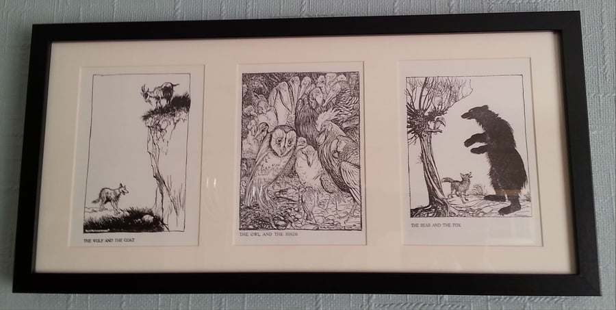 Genuine Aesop's Fables Book Pages Wall Art