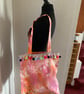 Tie dyed hand painted tote with paisley gecko design  - Image 4