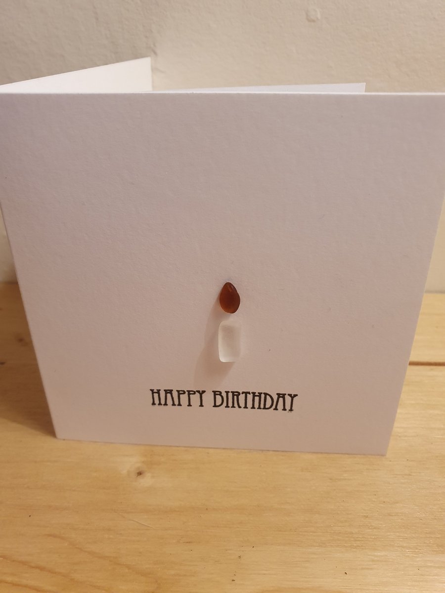 Seaglass Candle Birthday Card