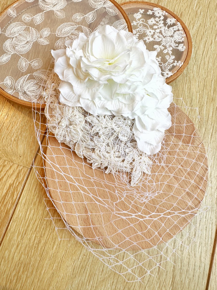 Bridal hair hats, bride hair accessories, floral hair hats