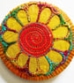 Flower Pocket Mirror 58mm Fabric Pocket Mirror Handbag Accessory - Image 1