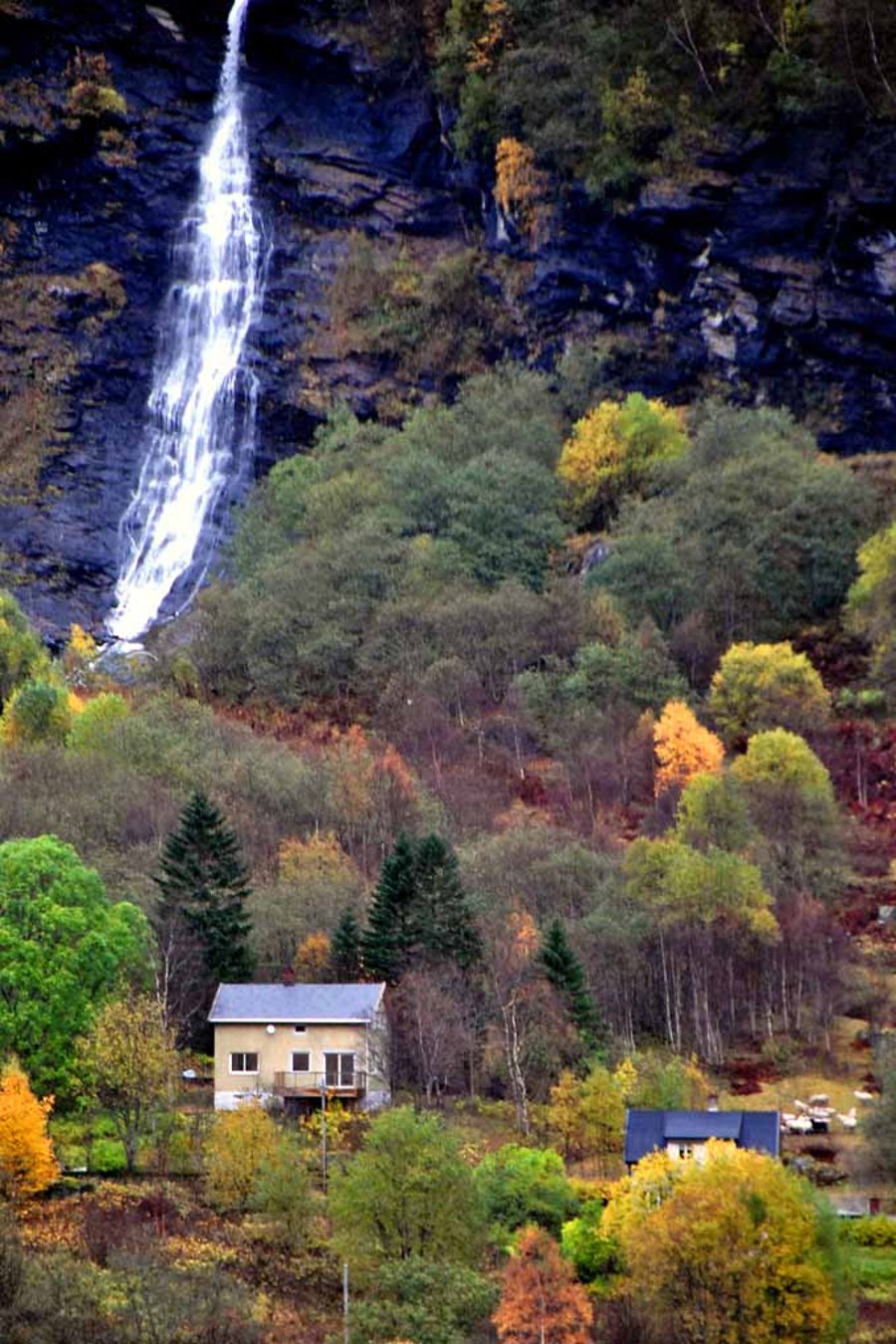 Waterfall Flamsdalen Valley Flam Norway Scandinavia Photograph Print