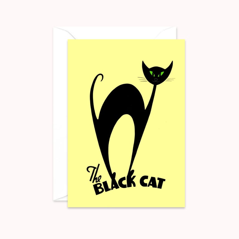 Black Cat Greeting Card: Atomic Cat Card for Any Occasion (108)
