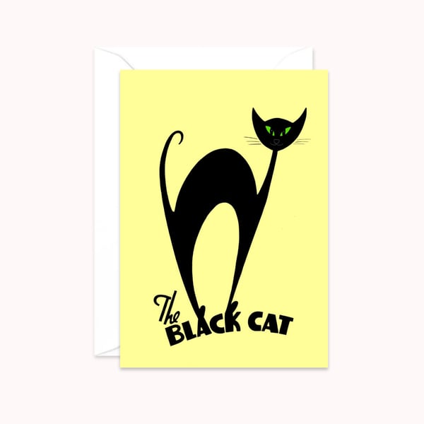 Black Cat Greeting Card: Atomic Cat Card for Any Occasion (108)