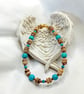 Coconut Shell Beads & Turquoise Bracelet - Image 4