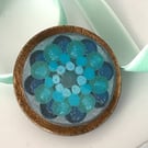 Wooden brooch with wavy flowers perfectly imperfect