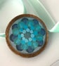 Wooden brooch with wavy flowers  - Image 4