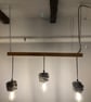 Beam Lamp with Triple Pendants, Unique Industrial Look Ceiling Light - Image 8
