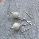 Sterling Silver With Bowenite New Jade Earrings