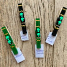 Set of 4 Wood and Clay Alien Magnetic Clip Organisers