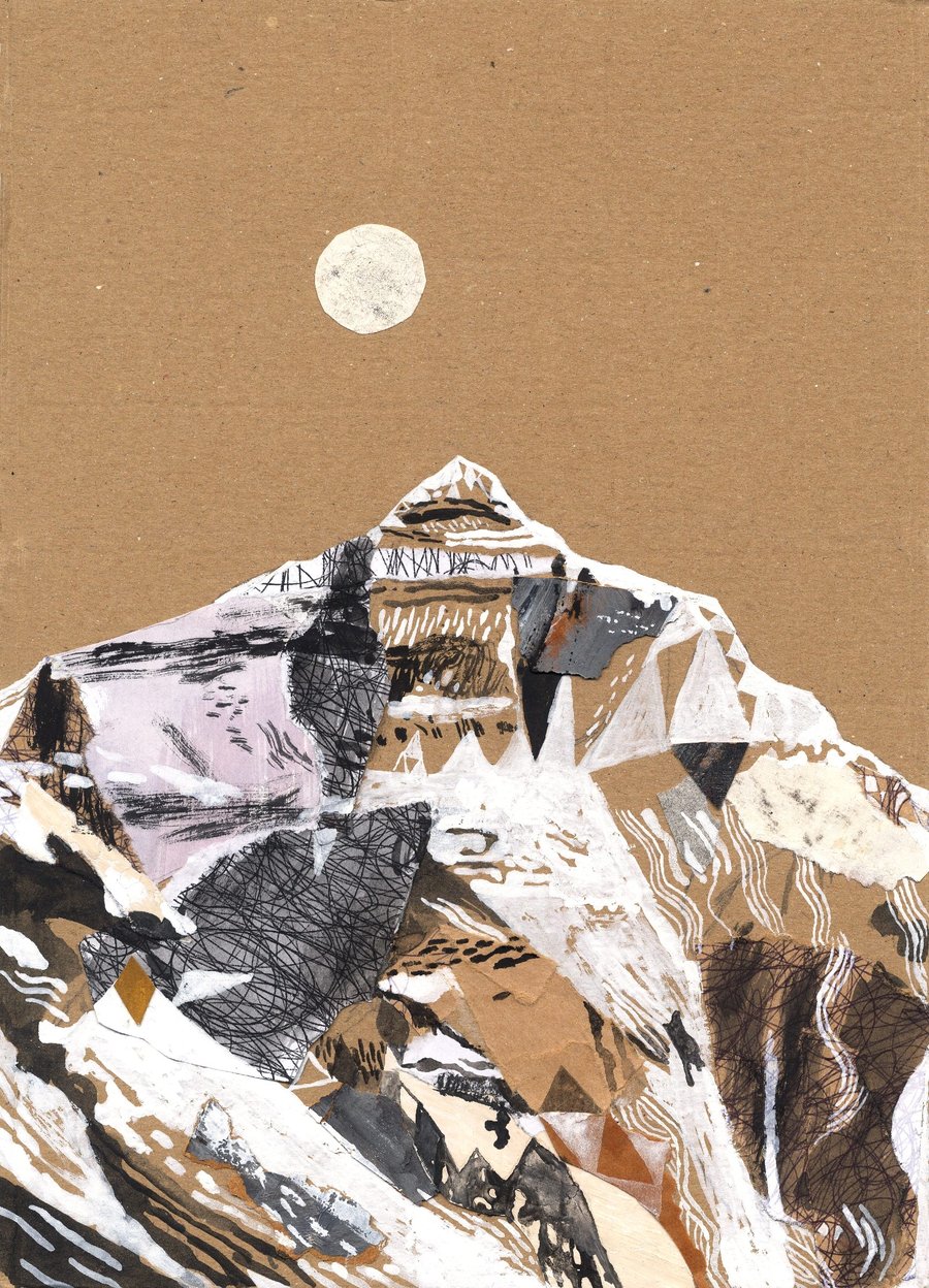 10% off! Illustration  art print Mount Everest A3 Print (11.69 in x 16.54 in)