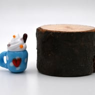 small glass hot drink heart cup