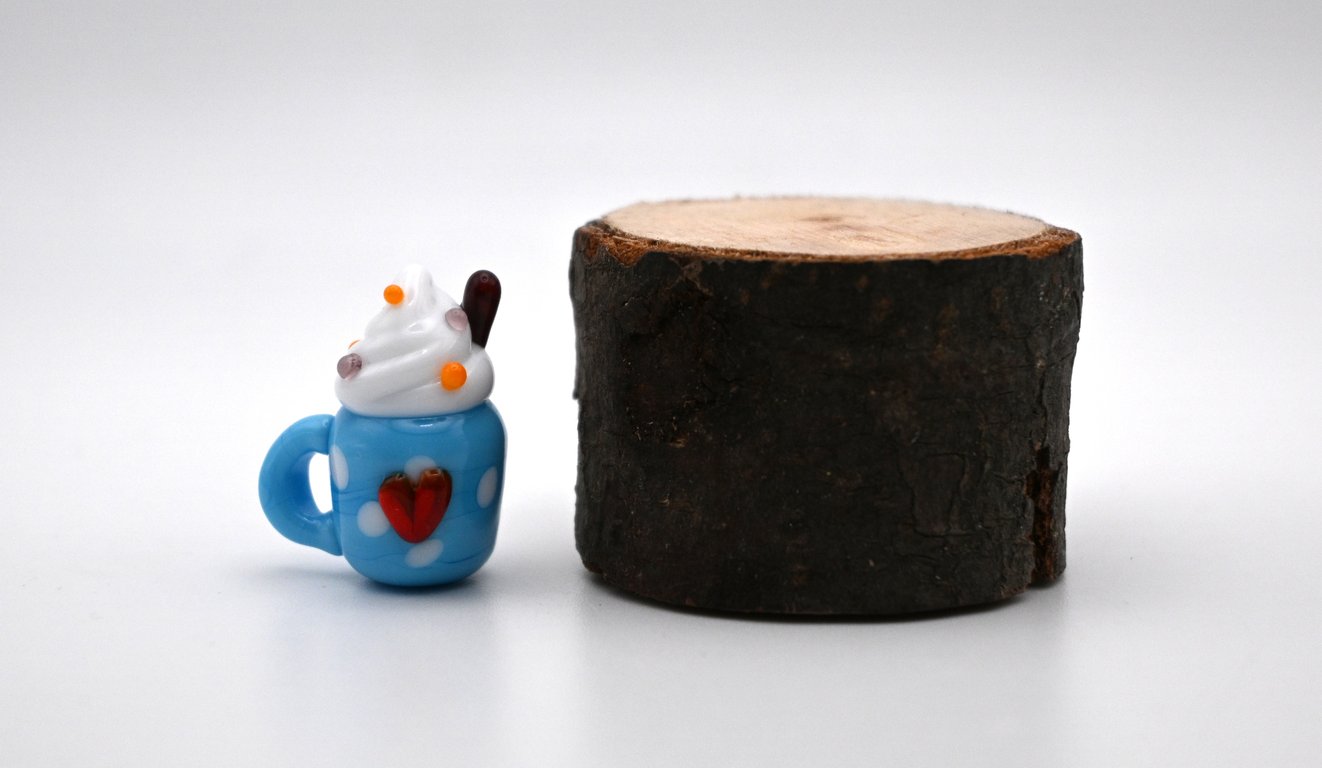 small glass hot drink heart cup