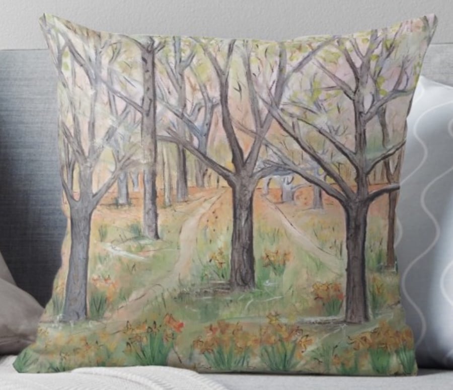 Throw Cushion Featuring The Painting ‘The Way’