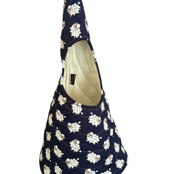 The Nest for Spinning and Weaving - Sheep on Navy