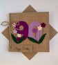 Handmade 90th Birthday Card from felt. Keepsake Card. Textile card. - Image 3
