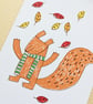 Hello Squirrel - Screenprinted Card - Image 3