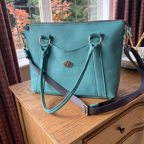 Genuine leather tote bag lap top