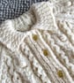 16" Cream Aran Jacket with Collar - Image 3