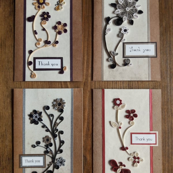 Set of 4 small Thank You cards