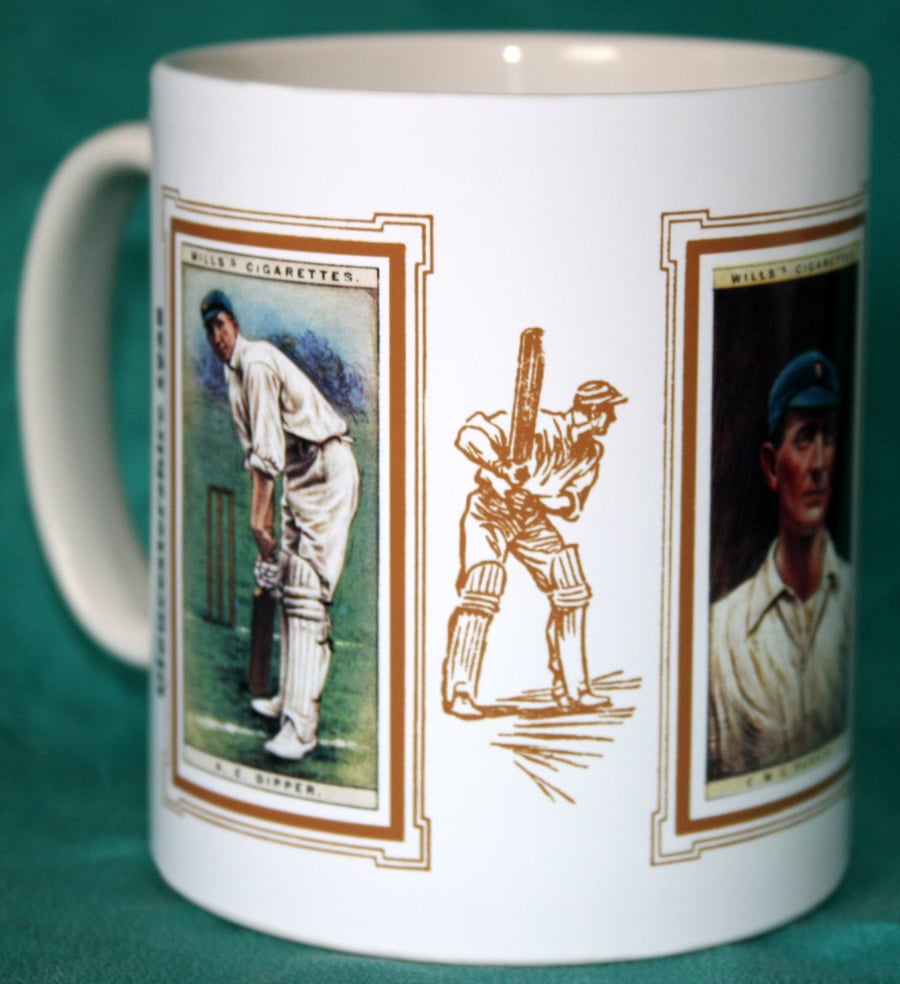 Cricket mug Gloucestershire Glos 1928 cricket counties vintage design mug