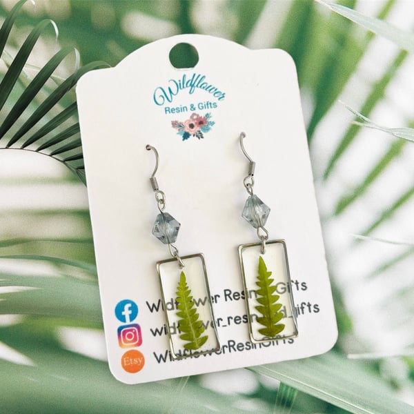Silver leaf earrings, stainless steel jewellery, nature lover jewellery gift