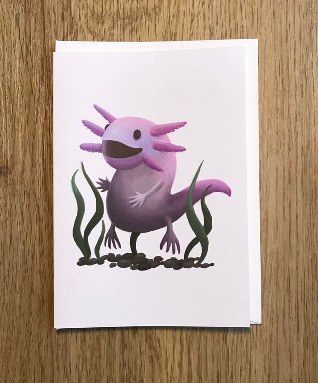 Axolotl Blank Greeting Card