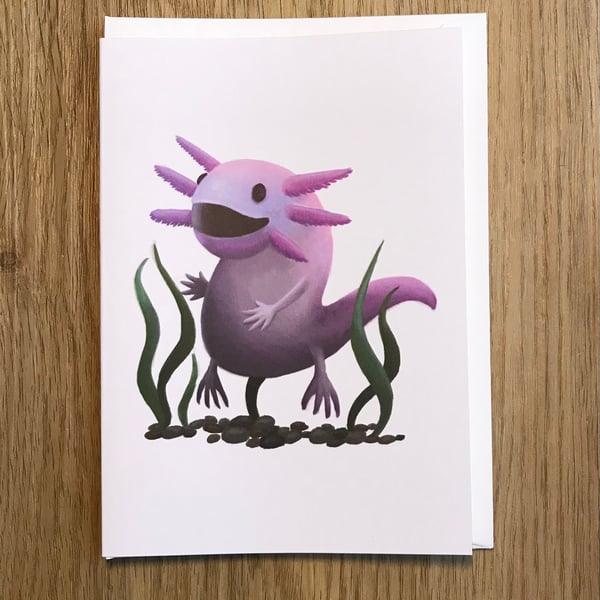 Axolotl Blank Greeting Card