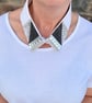 Luxe White & Black Detachable Statement Collar - Upcycled Crystal Neckcessory - Image 2