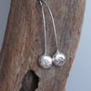 Silver earrings, pebble drops earrings