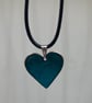Teal enamel heart shaped pendant - Image 2