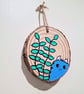 Chep monster enjoying his tiny garden - Acrylic painting on a wood-slice - Image 3