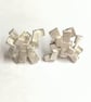 Cubism studs handmade in Silver - Image 1