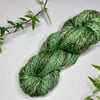 Hand spun yarn. Merino and silk blend “Fields of green” 60g