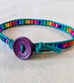 Multicoloured rainbow bead and teal leather bracelet, Pride bracelet  - Image 4