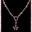 Purple Butterfly One of a Kind Necklace