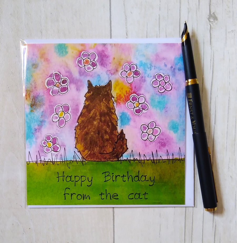 Maine Coon card (printed card).Birthday card. Maine Coon birthday card.