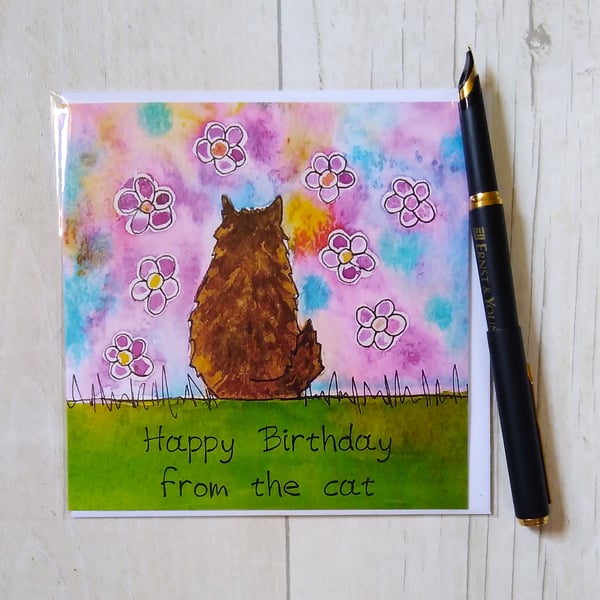 Maine Coon card (printed card).Birthday card. Maine Coon birthday card.