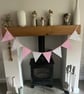 Handmade Fabric Bunting 8 Flags in Pastel Pink Florals Design - Image 7