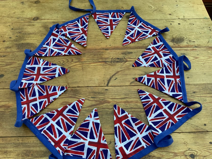 Union Jack Bunting. Double sided. 12 Flags. 