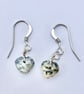 Beautiful Opal Heart Briolette and Sterling Silver Earrings
