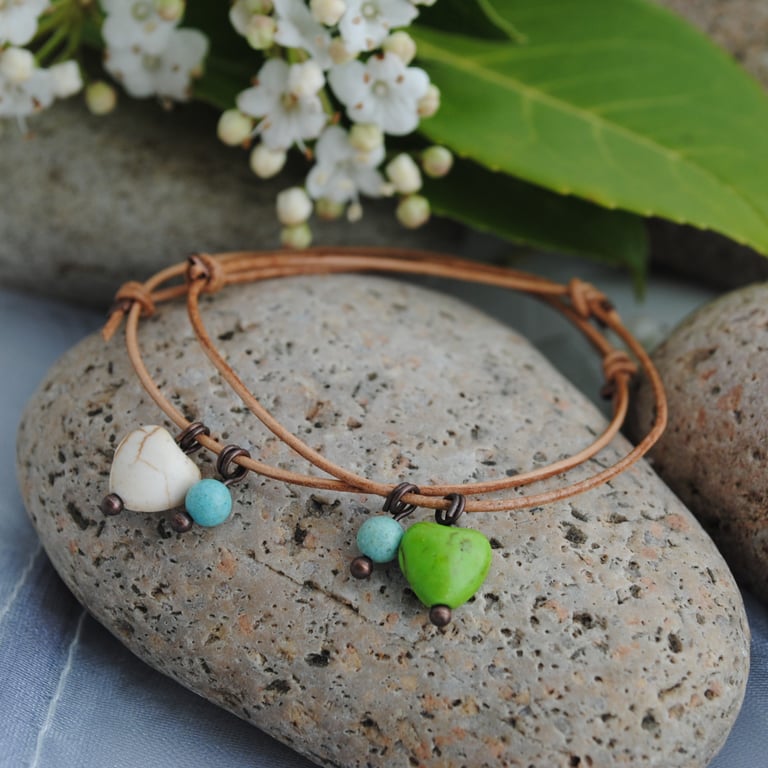 Friendship Bracelet-Leather & Heart