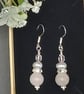 Rose Quartz and Freshwater Pearl earrings - Image 1