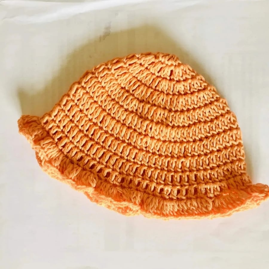 Orange new born baby hat