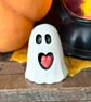 Small Ceramic ghost with a red heart