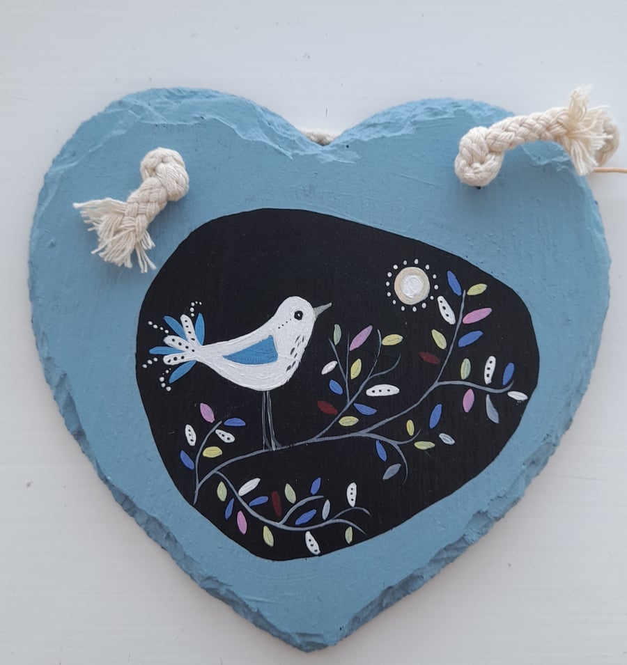  Hand Painted Slate Heart