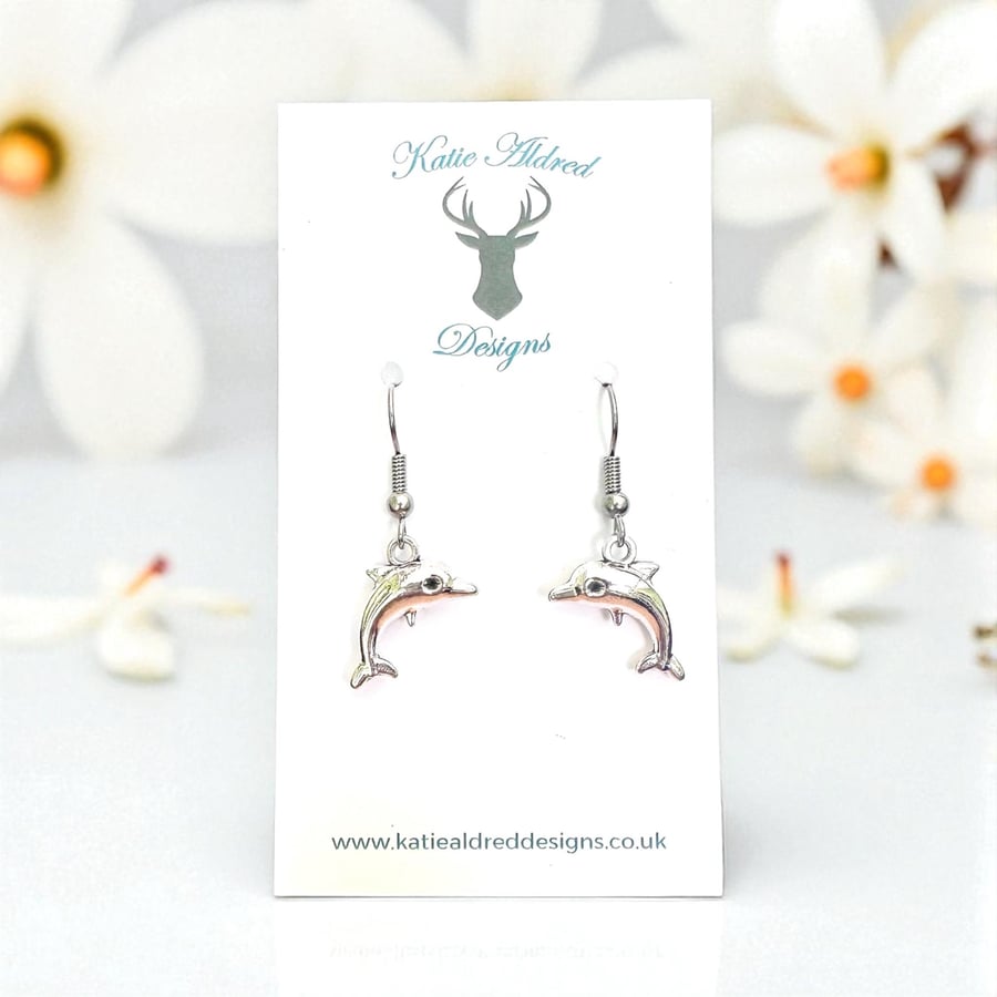 Charm Earrings - Jumping Dolphins