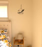 Handcrafted Stained Glass White Stork Hanging Artisan Decoration - Image 4