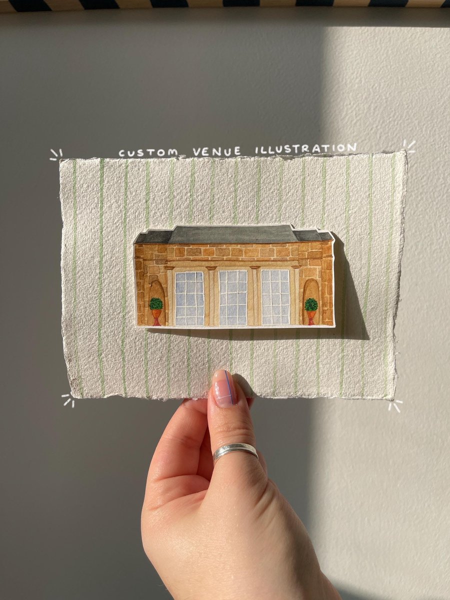 Custom Venue Illustration Handmade A6 Anniversary Gift