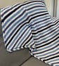 White with blue stripes baby blanket in 100% cotton yarn - Image 1